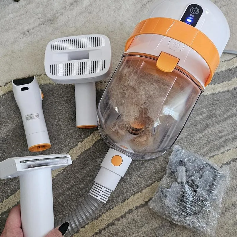 12000Pa Pet Grooming Vacuum Kit 150cm Hose Electric Clipper Brush Set