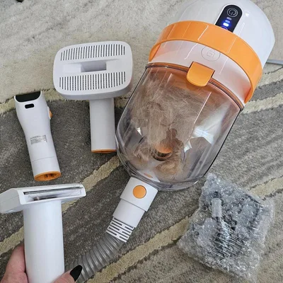 12000Pa Pet Grooming Vacuum Kit 150cm Hose Electric Clipper Brush Set