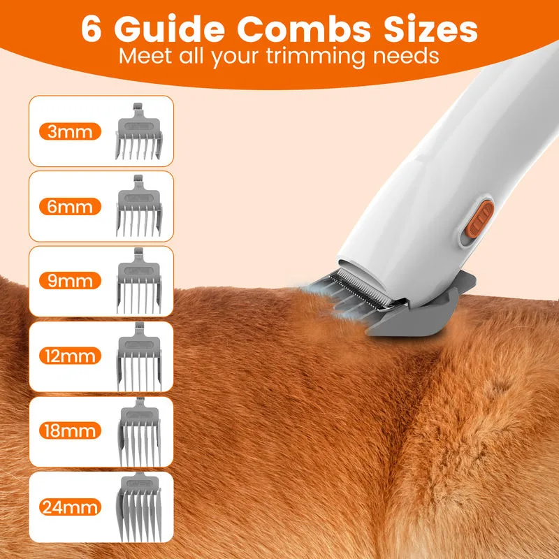 12000Pa Pet Grooming Vacuum Kit 150cm Hose Electric Clipper Brush Set