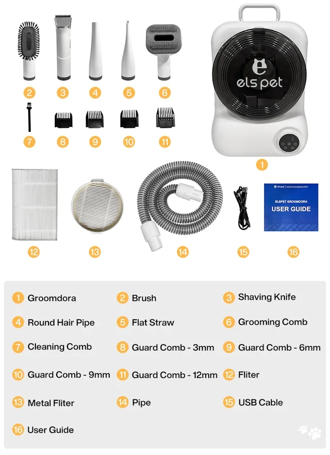 Professional Pet Grooming Kit Fur Remover Hair Brush Dryer Vacuum for Dogs Cats - detail