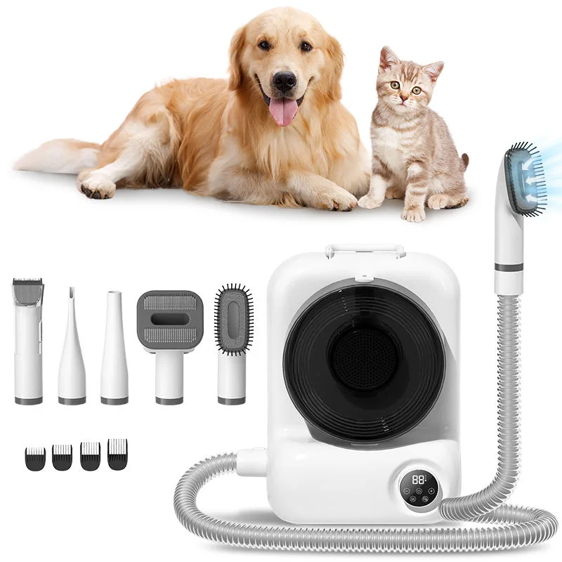 Professional Pet Grooming Kit Fur Remover Hair Brush Dryer Vacuum for Dogs Cats