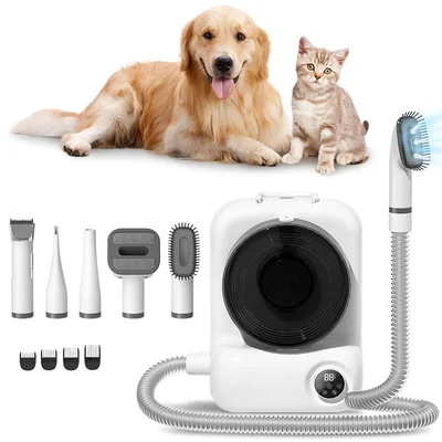 Professional Pet Grooming Kit Fur Remover Hair Brush Dryer Vacuum for Dogs Cats