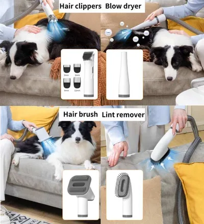 Professional Pet Grooming Kit Fur Remover Hair Brush Dryer Vacuum for Dogs Cats
