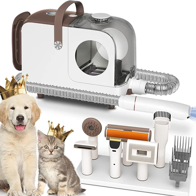 Pet Vacuum Cleaner Electric Clipper Slicker Grooming Brush Kit Dog Cat
