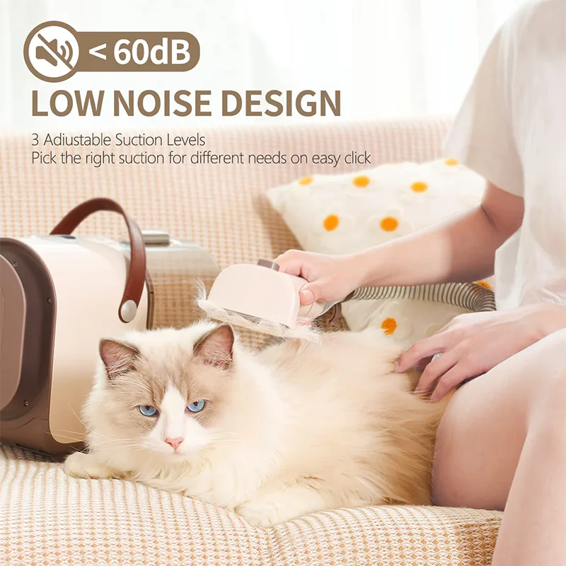 Pet Vacuum Cleaner Electric Clipper Slicker Grooming Brush Kit Dog Cat