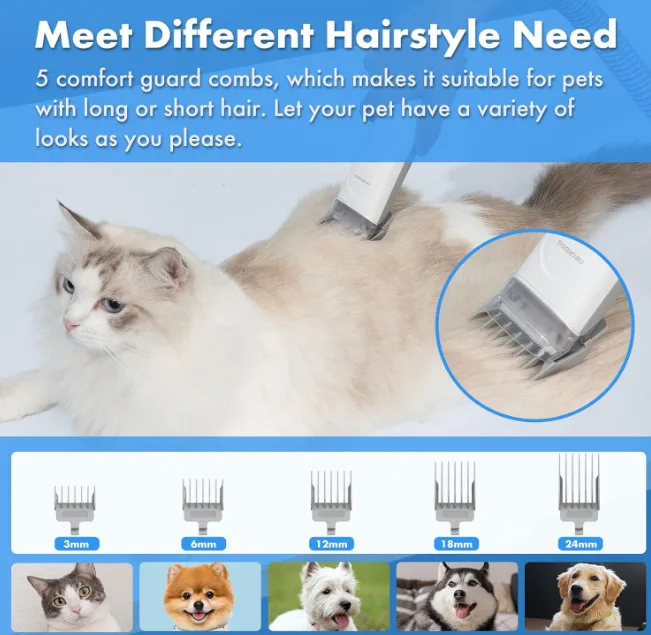 Manufacturer Dog Grooming Kit Clippers Vacuum Suction with 5 Proven Tools