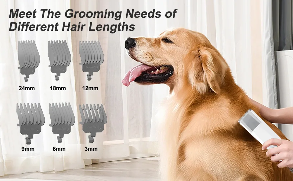 Dog Grooming Vacuum Kit 7-in-1 Clipper Nail Grinder Hair Trimming Combing - detail