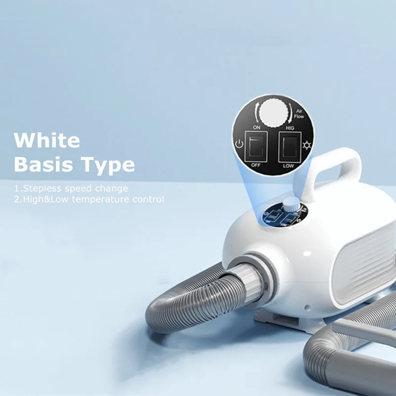 Pet Hair Blower Dryer 2000W Dog Grooming Dryer 3 Nozzles Adjustable Wind