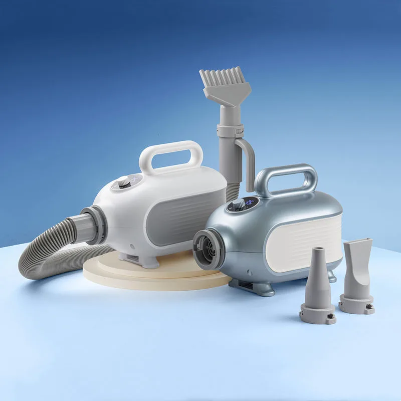 Pet Hair Blower Dryer 2000W Dog Grooming Dryer 3 Nozzles Adjustable Wind