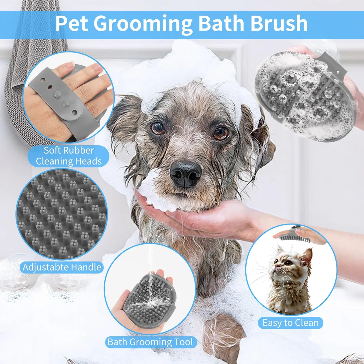 9 in 1 Pet Grooming Combo Kit Nail Clipper File Deshedding Rake Comb Brush - detail