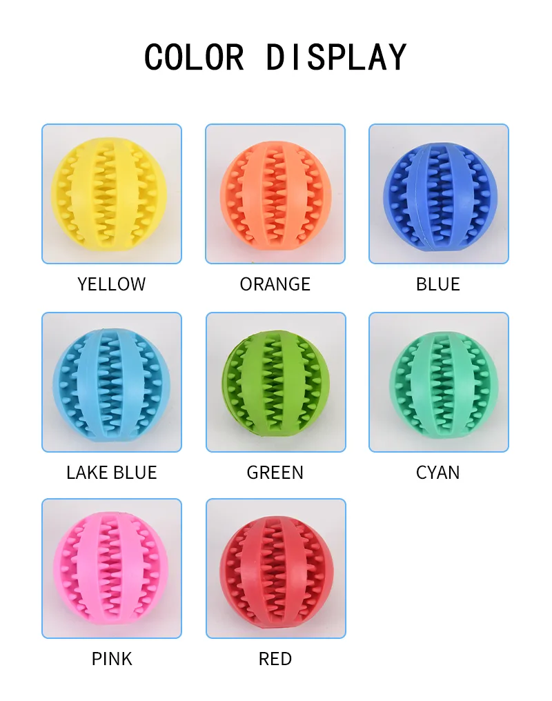Tough Natural Rubber Dog Chew Ball Toy Teeth Cleaning Interactive - detail