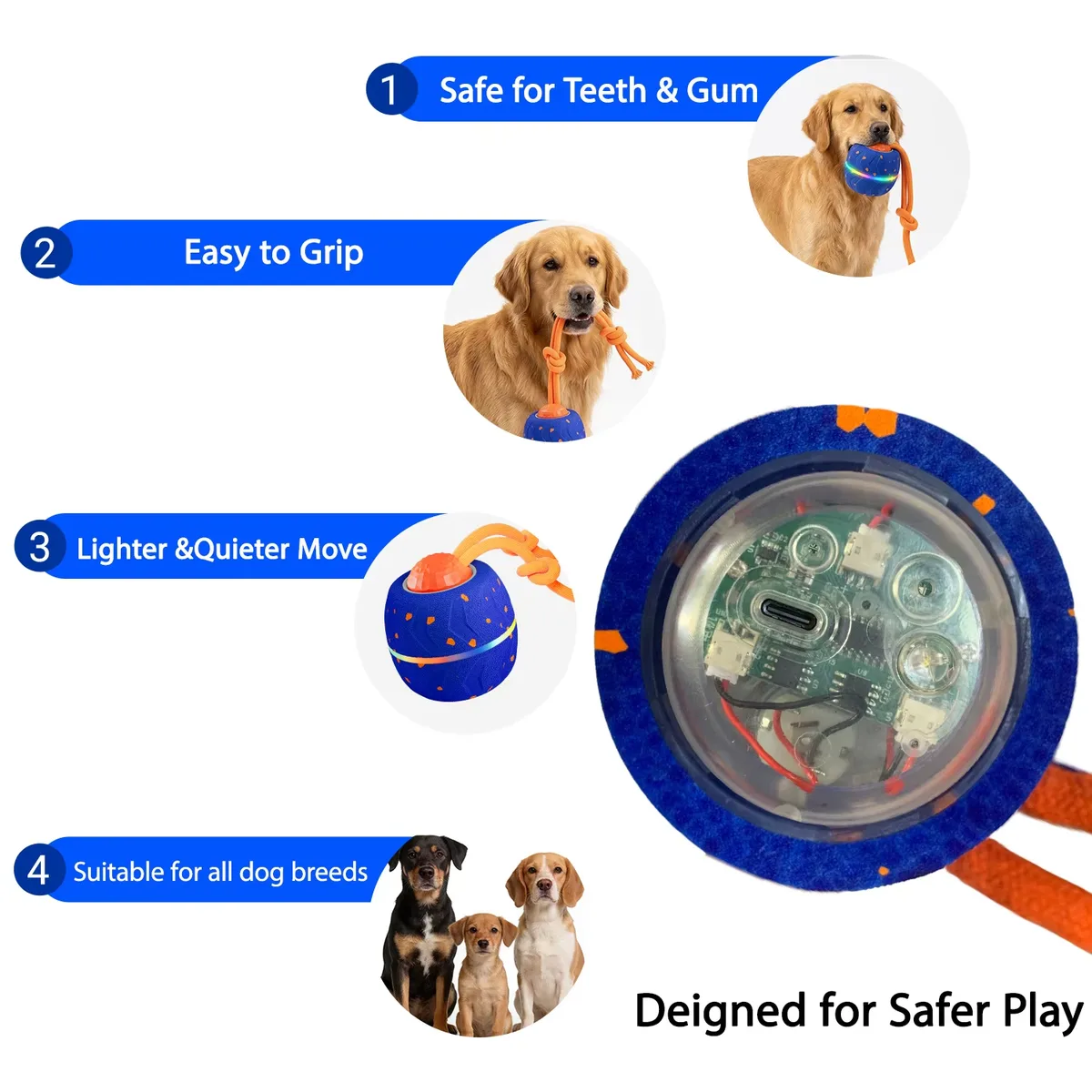 Automatic Moving Bouncing Dog Ball Toy Self-Amusing Smart Interactive Chew - detail