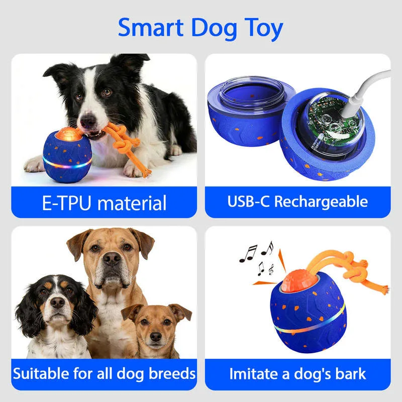 Automatic Moving Bouncing Dog Ball Toy Self-Amusing Smart Interactive Chew