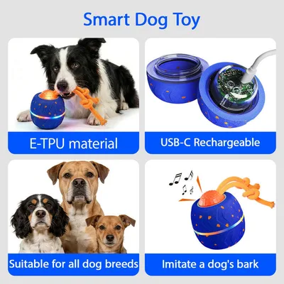 Automatic Moving Bouncing Dog Ball Toy Self-Amusing Smart Interactive Chew