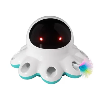 Smart Cat Toy 360 Degree Random Rotation Laser Projection Feather Attachment