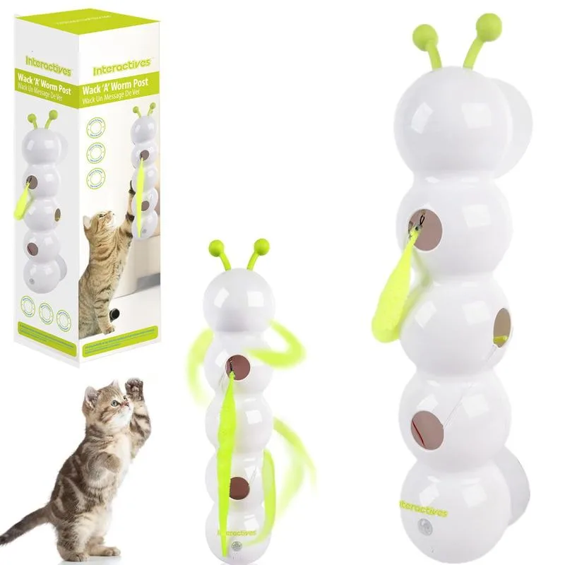 Automatic Whack A Mole Cat Feather Toy Electric Fluffy Tail Hunting Teaser - detail