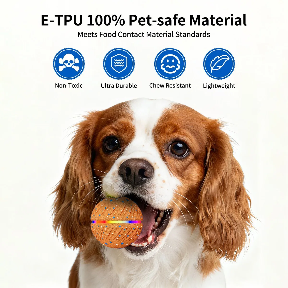 Smart Pet Toy Rolling Ball Motion Activated Rechargeable ETPU with Remote