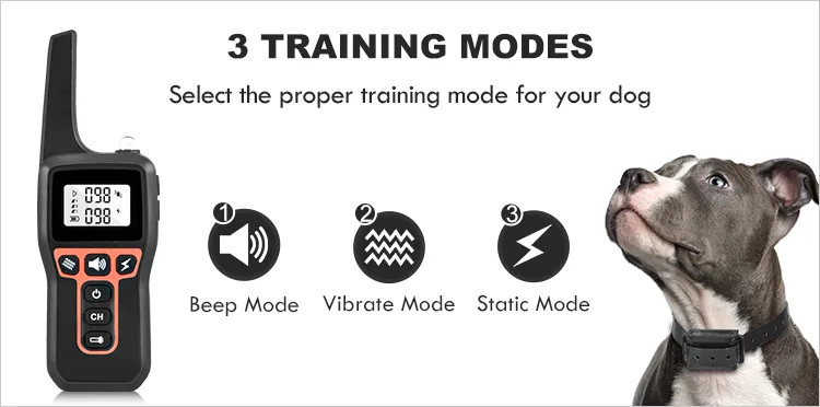 Dog Training Collar Rechargeable Waterproof 1000m Remote Electric Shock - detail
