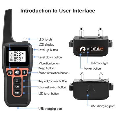 Dog Training Collar Rechargeable Waterproof 1000m Remote Electric Shock