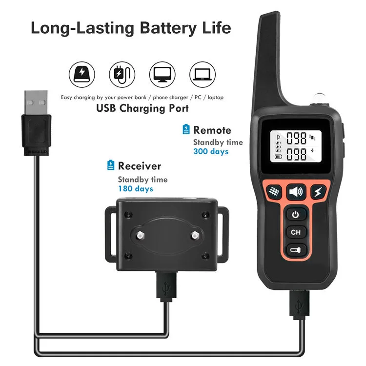 Dog Training Collar Rechargeable Waterproof 1000m Remote Electric Shock