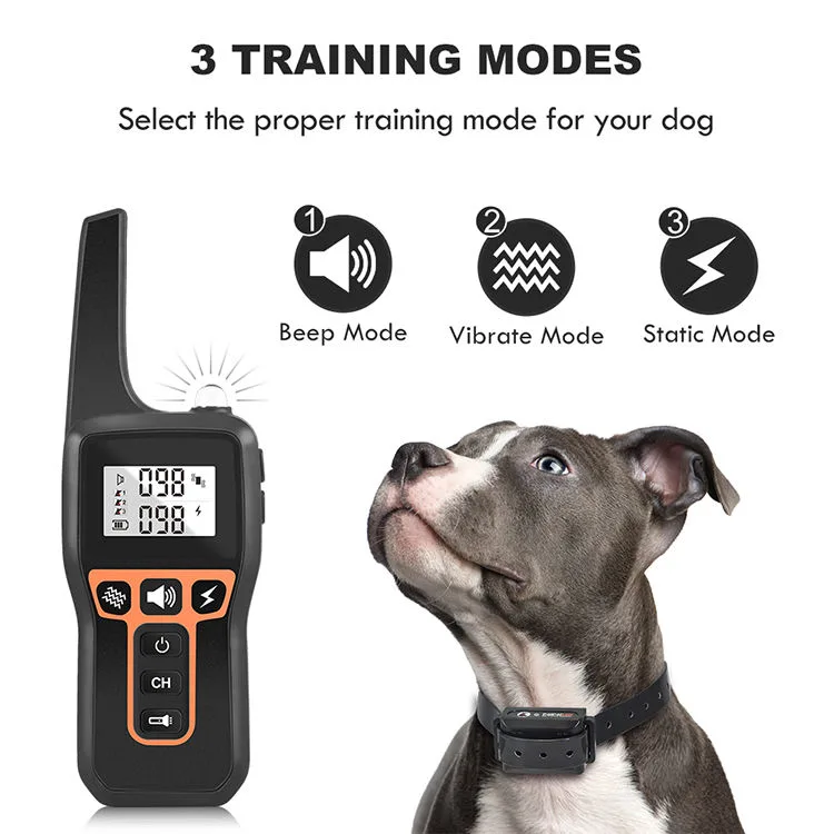 Dog Training Collar Rechargeable Waterproof 1000m Remote Electric Shock